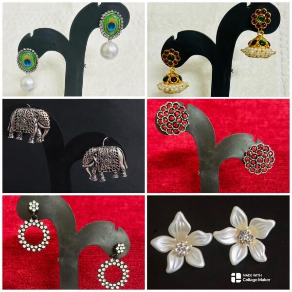 Earring Set Combo of 6 Earrings - Image 2