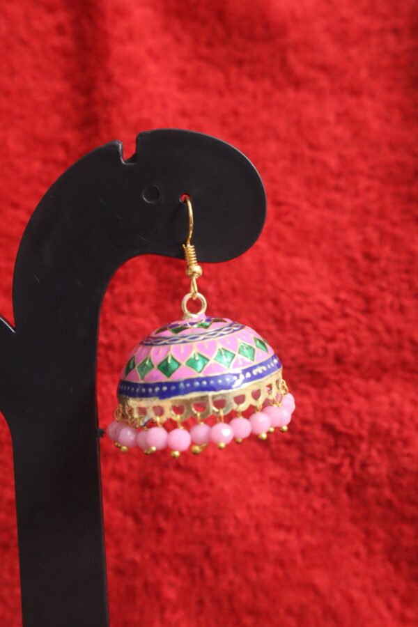 SAKETHAM MEENAKARI PASTEL PINK DESIGN EARRING