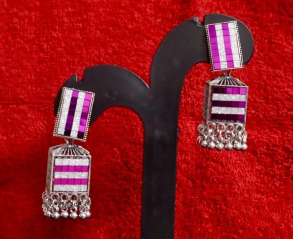 SAKETHAM PINK COLOUR DRUM JHUMKI