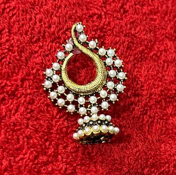 SAKETHAM PEARL WHITE COLOUR JHUMKI