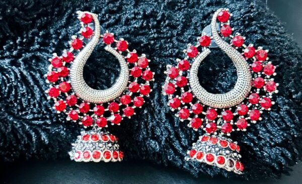 SAKETHAM RUBY COLOUR SMALL HANGING JHUMKI
