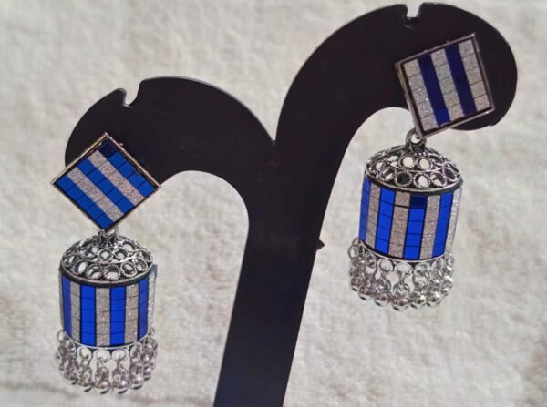 BLUE COLOUR DRUM JHUMKI