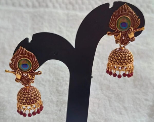 SAKETHAM GOLDEN FLUTE KRISHNA AND RADHA JHUMKI